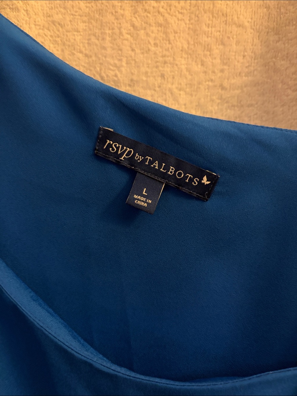 Talbots One-Shoulder Ruffle Top in Bright Blue - Picture 2 of 2